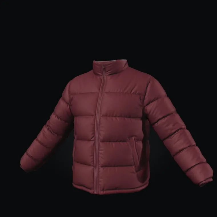 3D red puffer jacket